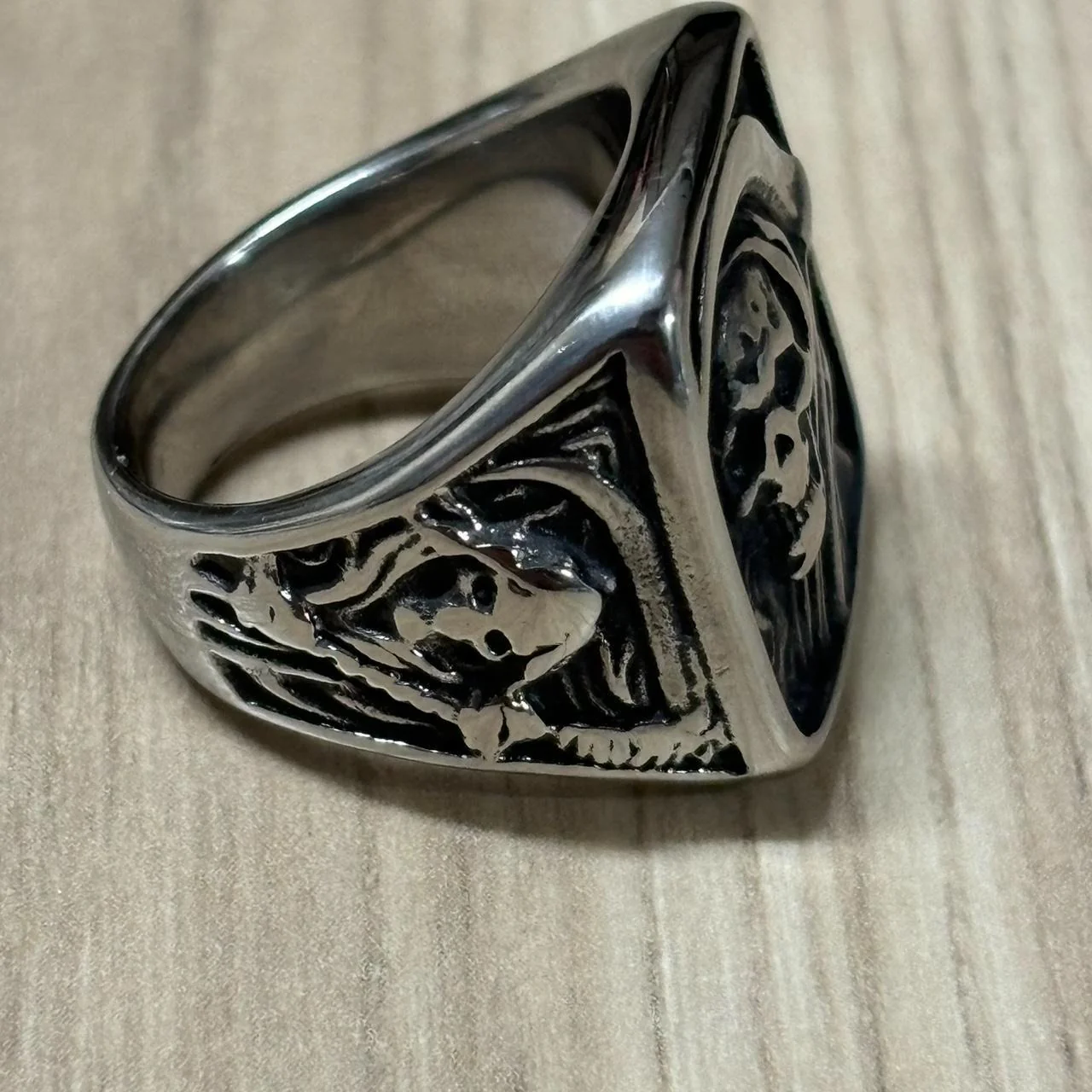 0488 - Grim Reaper Skull Signet Ring - Image 2