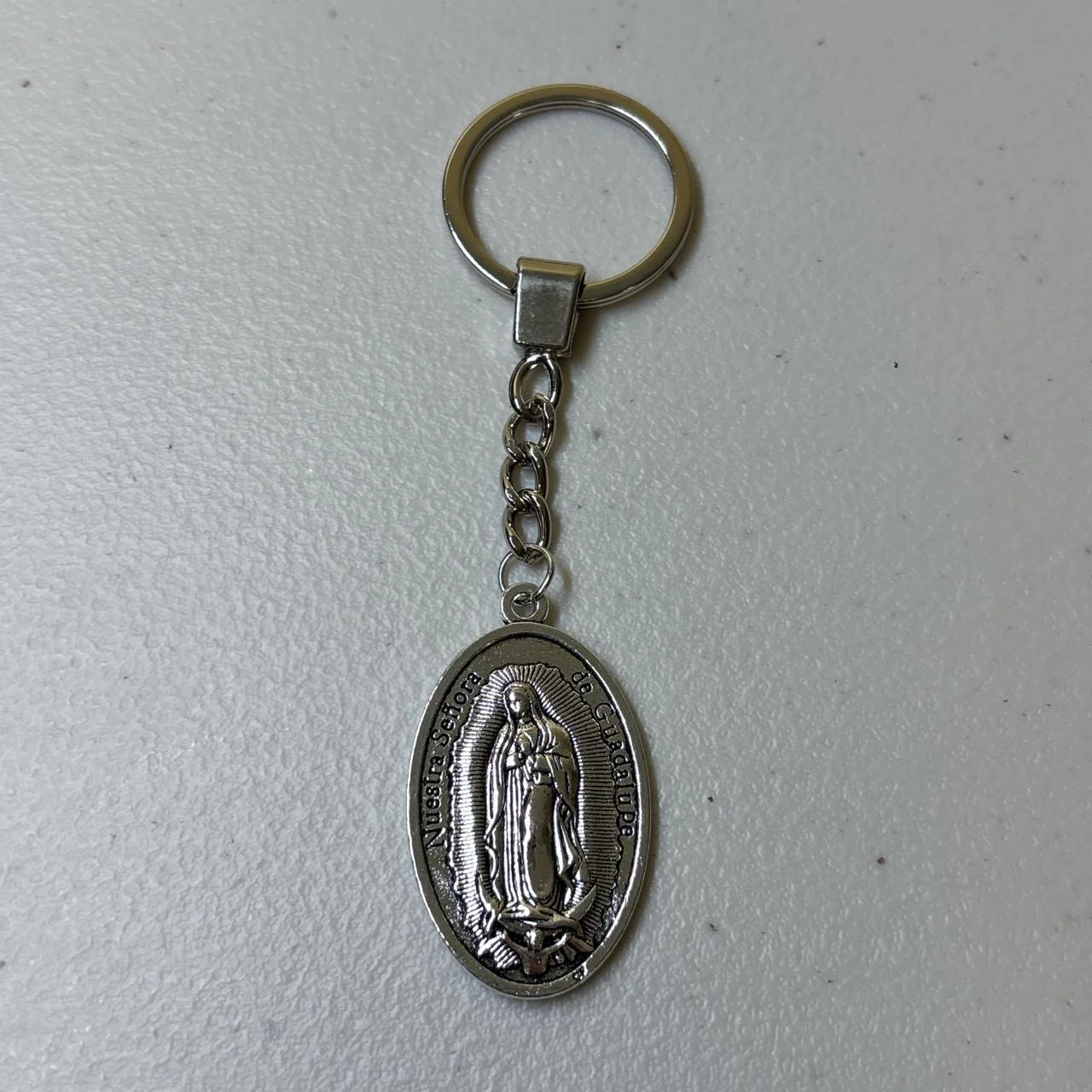 0609 - Virgin Mary Silver Keychain - Image 2