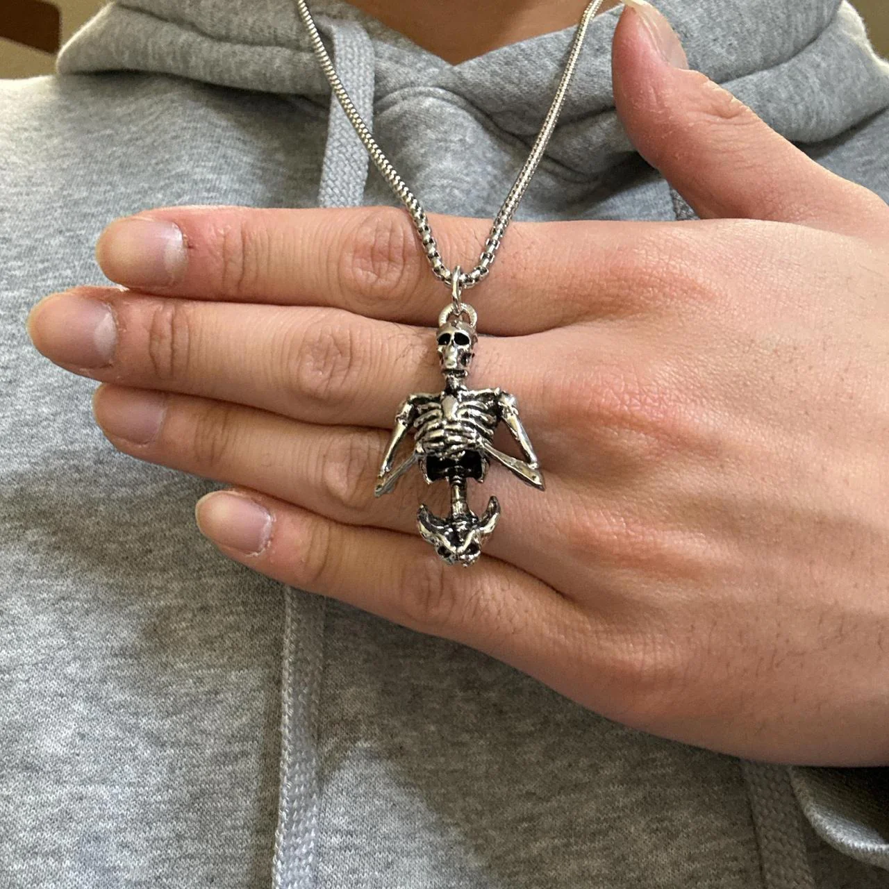 0654 - Skeleton Burial Skull Necklace - Image 7