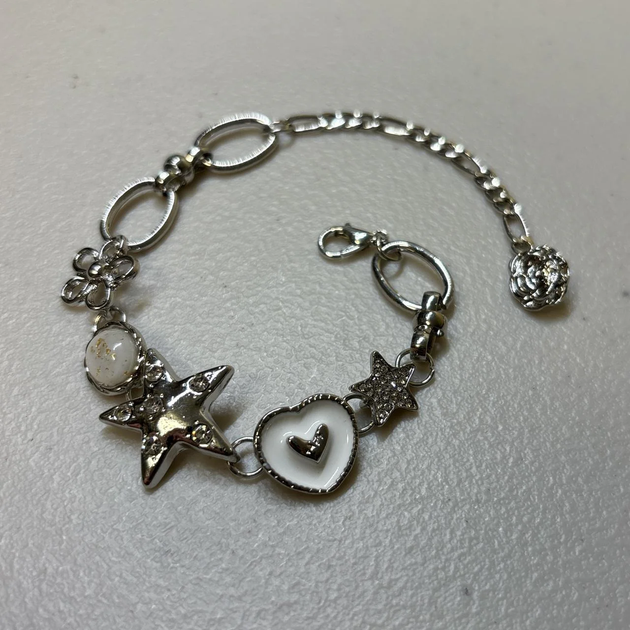 0681 - Y2K Charms Silver Bracelet - Image 2