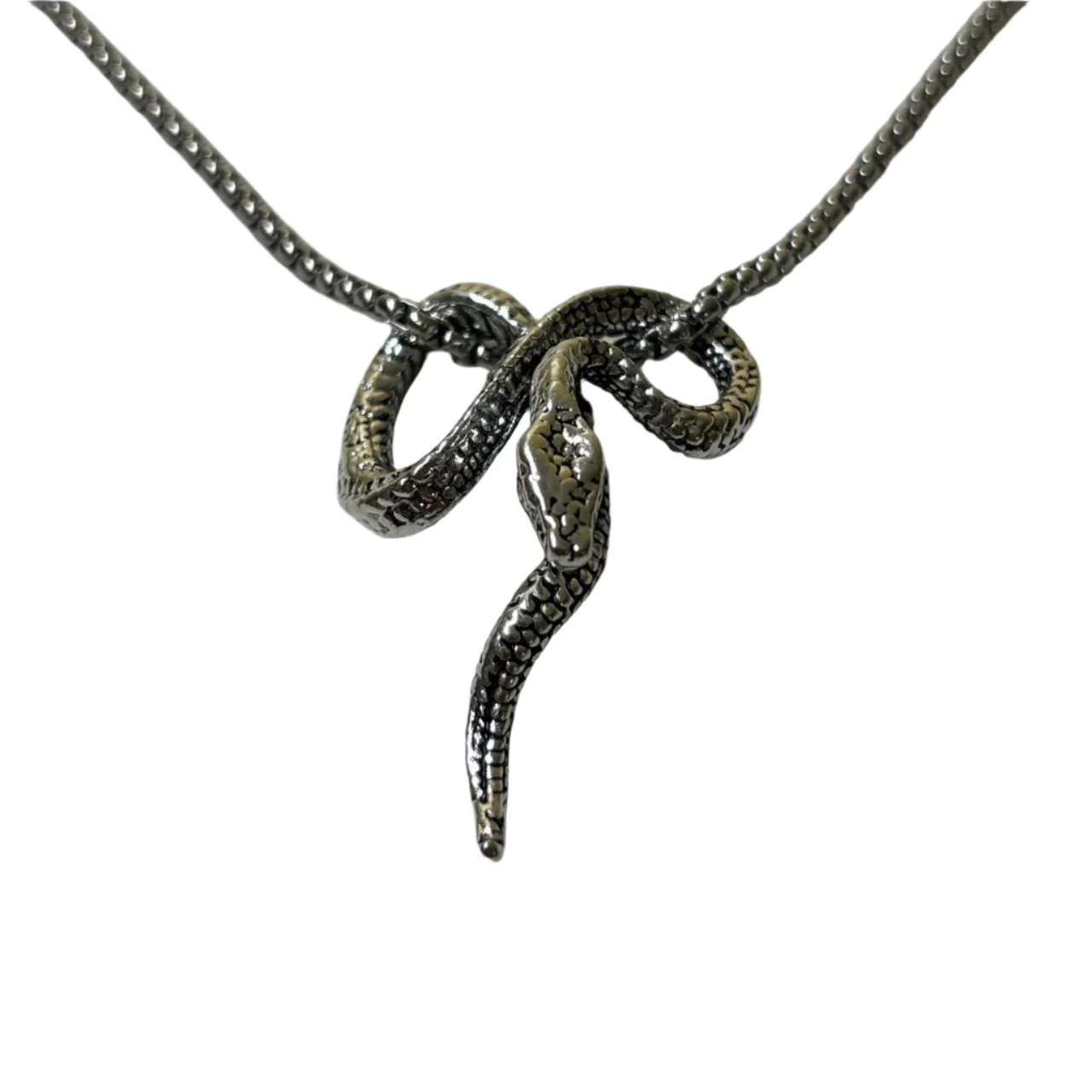 0710 - Silver Snake Serpent Necklace