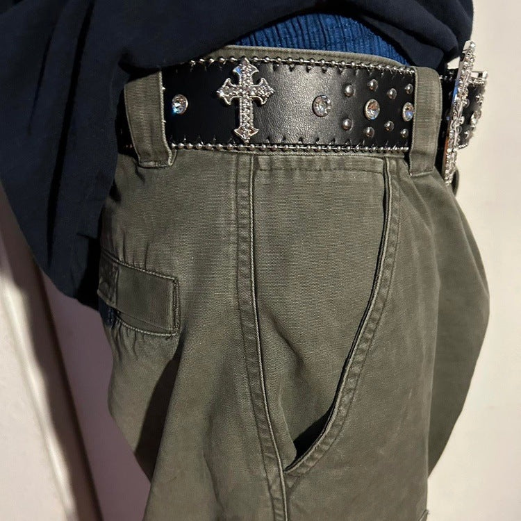 0043 - Y2K Cross Rhinestone Belt - Image 3