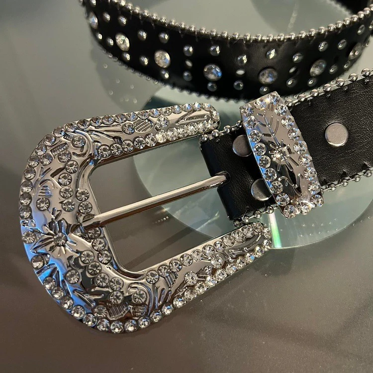 0043 - Y2K Cross Rhinestone Belt - Image 4