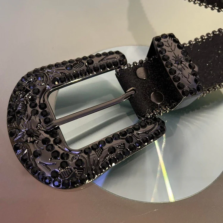 0045 - Y2K Cross Rhinestone Belt (black) - Image 4