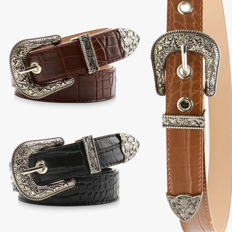 Crocodile Western Buckle Belt - Image 2
