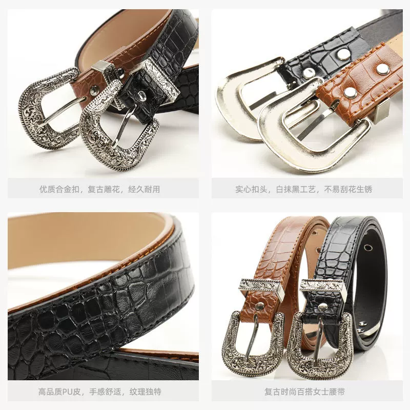 Crocodile Western Buckle Belt - Image 5