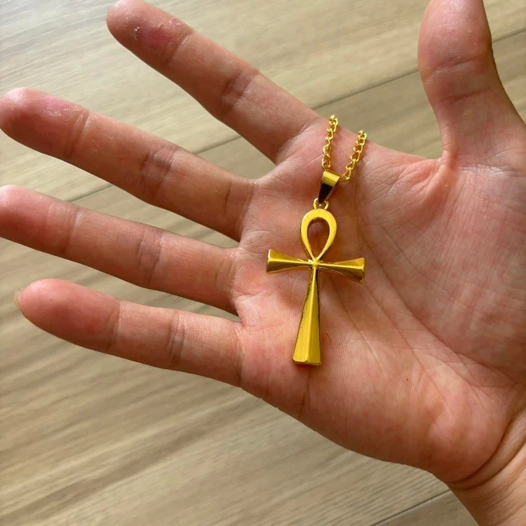0237 - Golden Ankh Cross Chain - Image 2