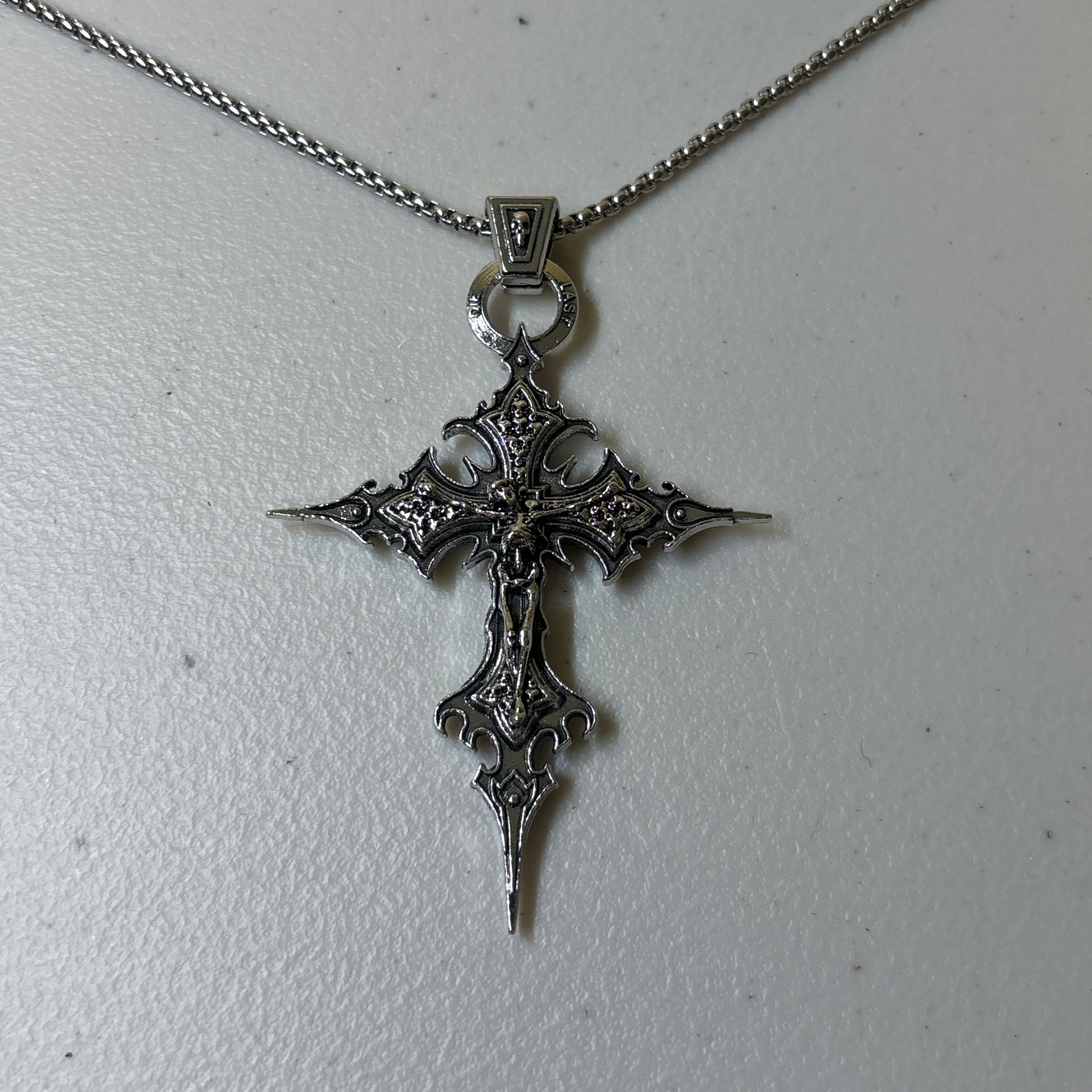Gothic Skeleton Cross Necklace - Image 4