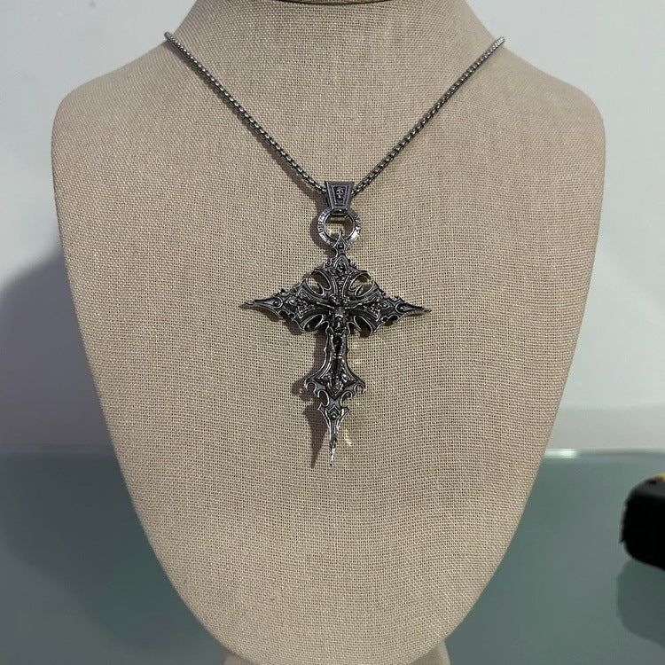 Gothic Skeleton Cross Necklace - Image 5