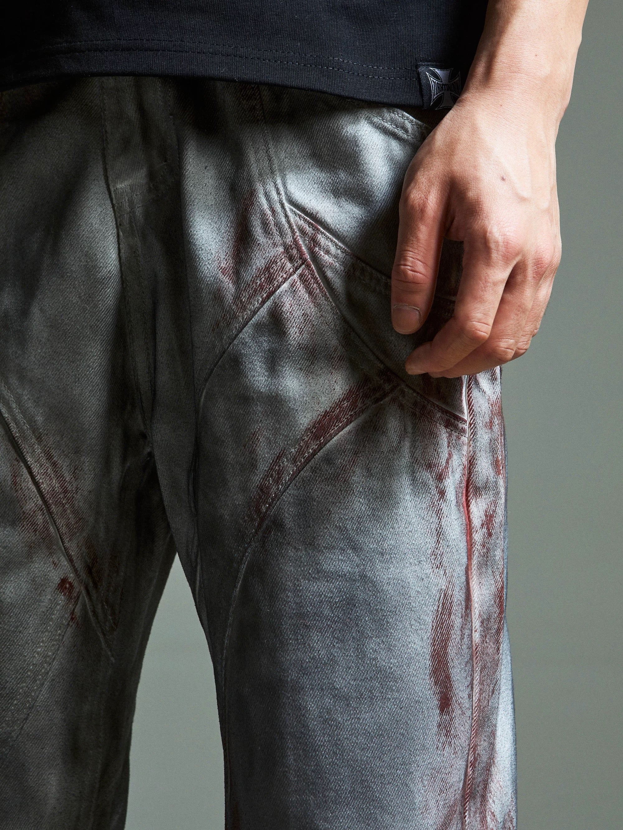 Bloodstain Distressed Baggy Jeans - Image 6
