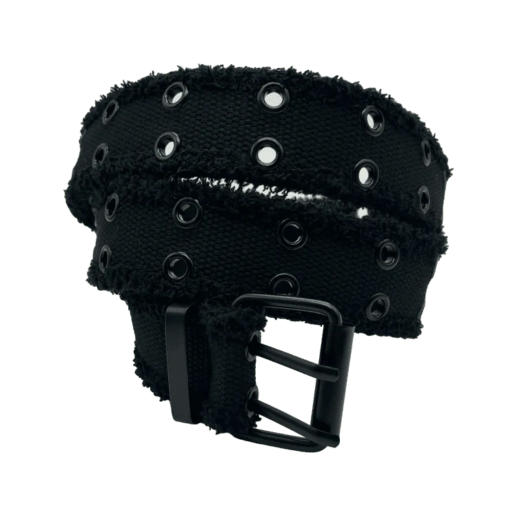 0074 - Distressed Grommet Belt (black)