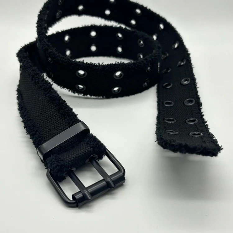 0074 - Distressed Grommet Belt (black) - Image 3