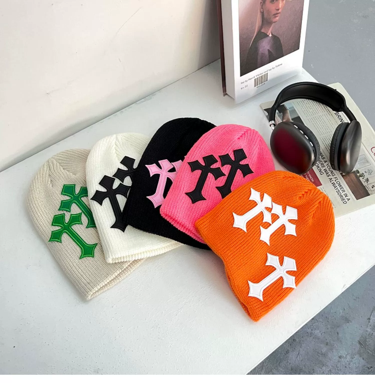 Cross Patch Knitted Beanie - Image 9