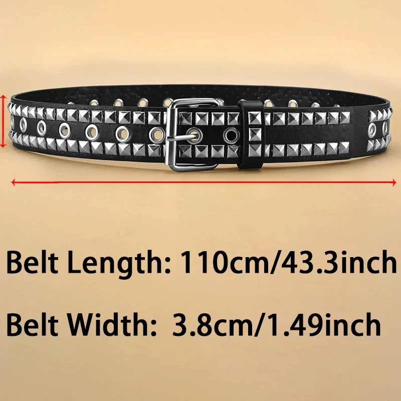 Double Row Rivet Studded Belt - Image 8