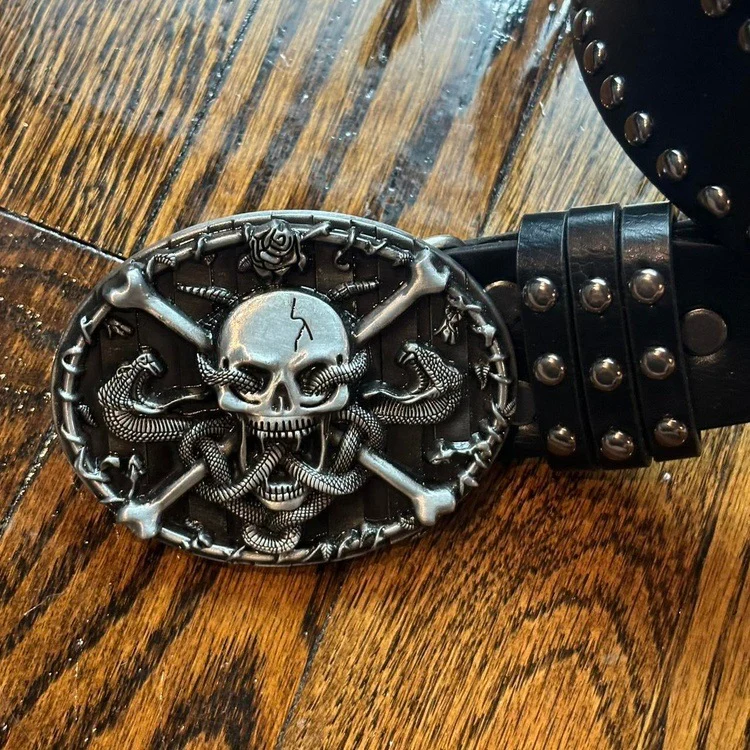 0024 - Skull-Face Rivet Belt - Image 3