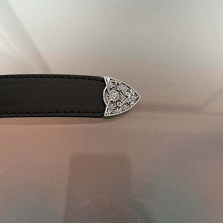 0030 - Y2K Floral Buckle Belt (black) - Image 3