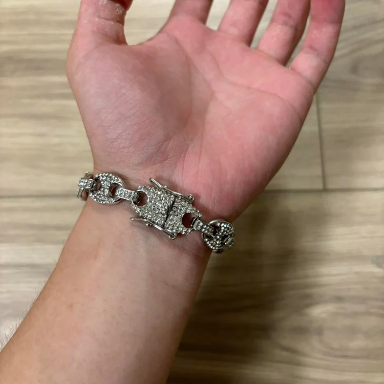 0194 - Sparkling Mariner Link Bracelet (Silver) - Image 4
