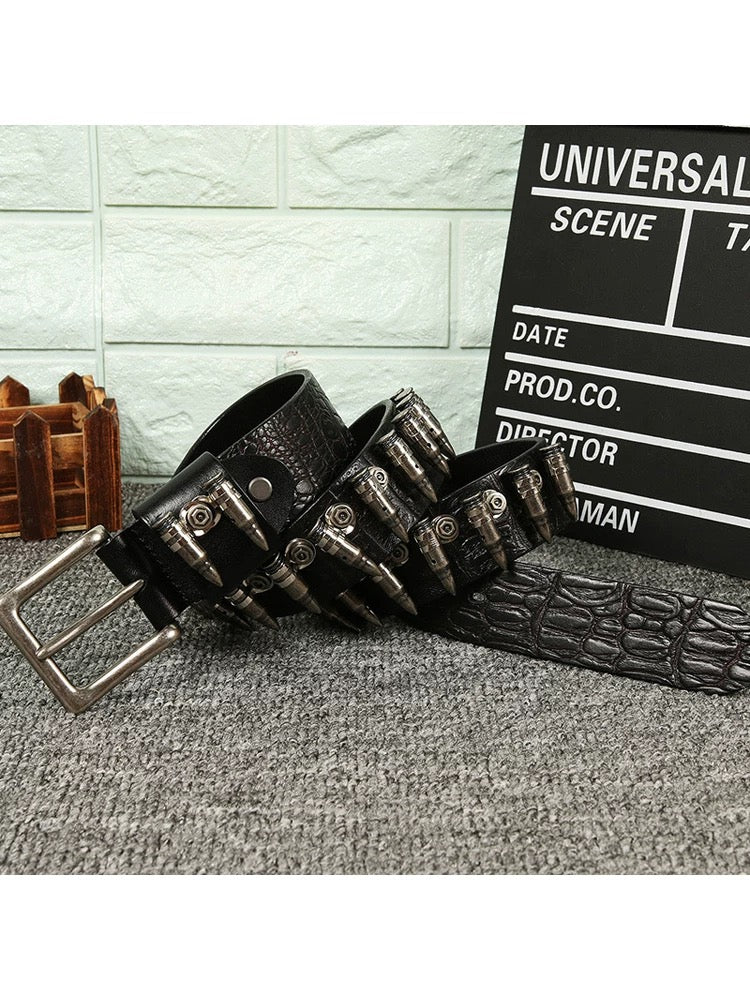 Heavy Metal Crocodile Bullet Belt - Image 5