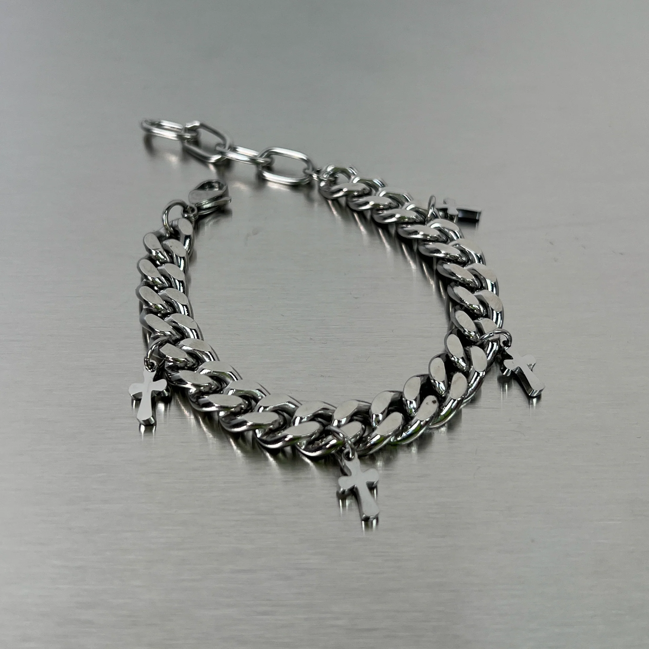 Mini Cross Cuban Chain Bracelet - Image 6