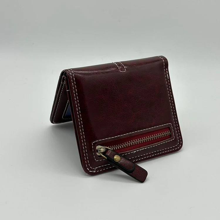 0135 - Y2K Leather Cross Wallet (burgundy) - Image 4