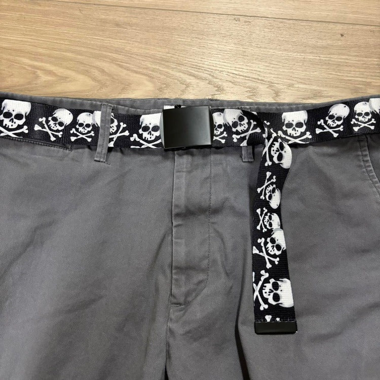 0088 - Skull Printed Canvas Belt - Image 2