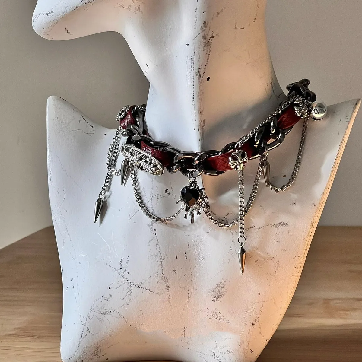 Phantom Layered Leather Choker - Image 2