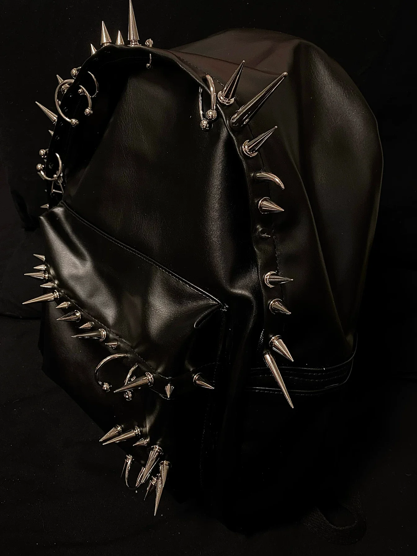 Pierced Leather Backpack - Image 3