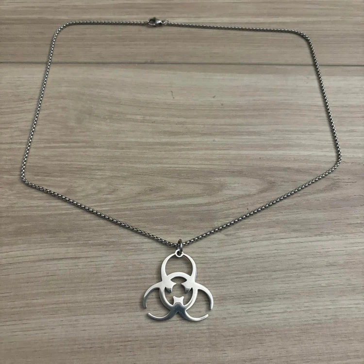 0359 - Steel Biohazard Necklace - Image 2