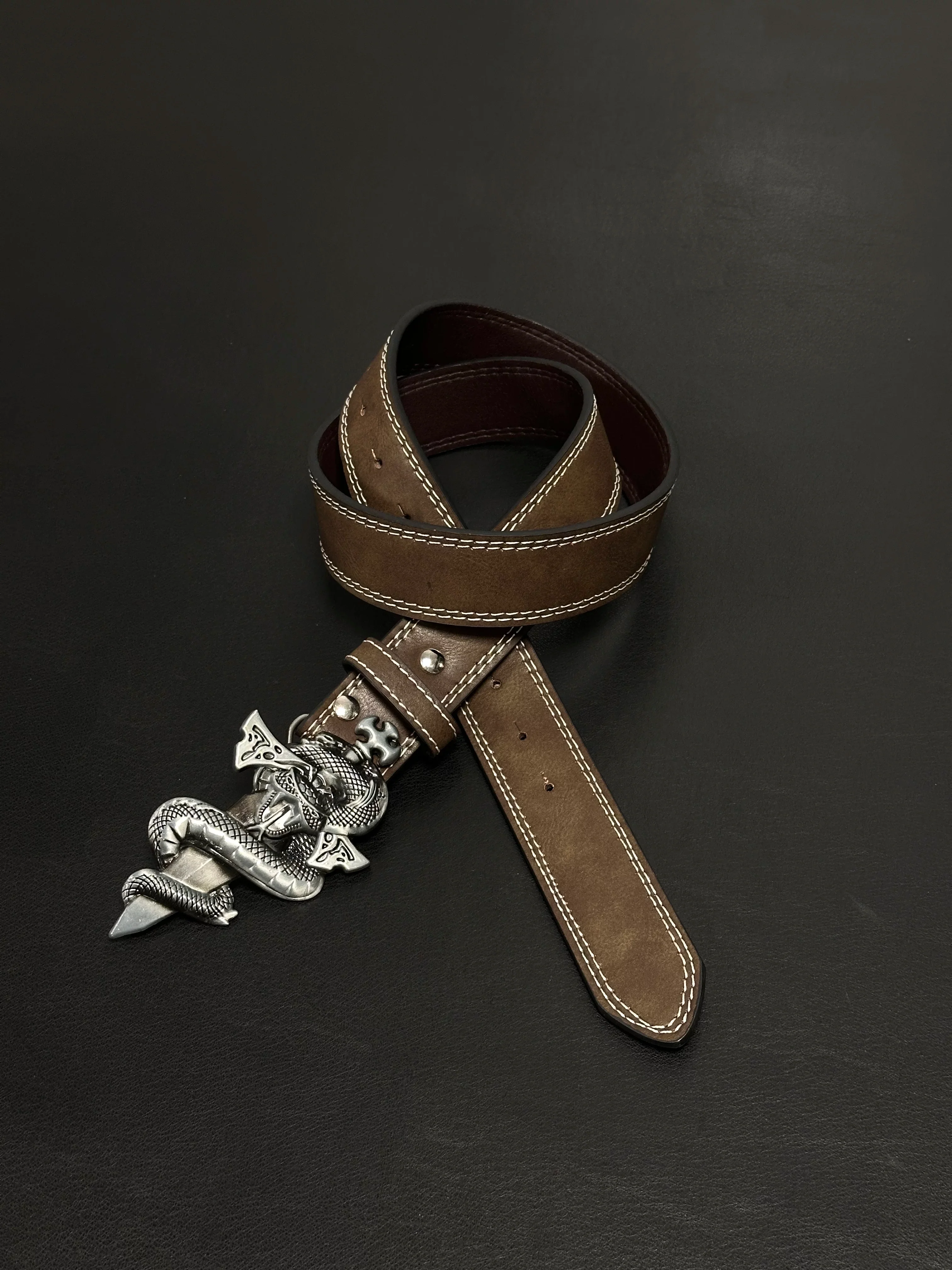 Serpent Dagger Leather Belt - Image 2