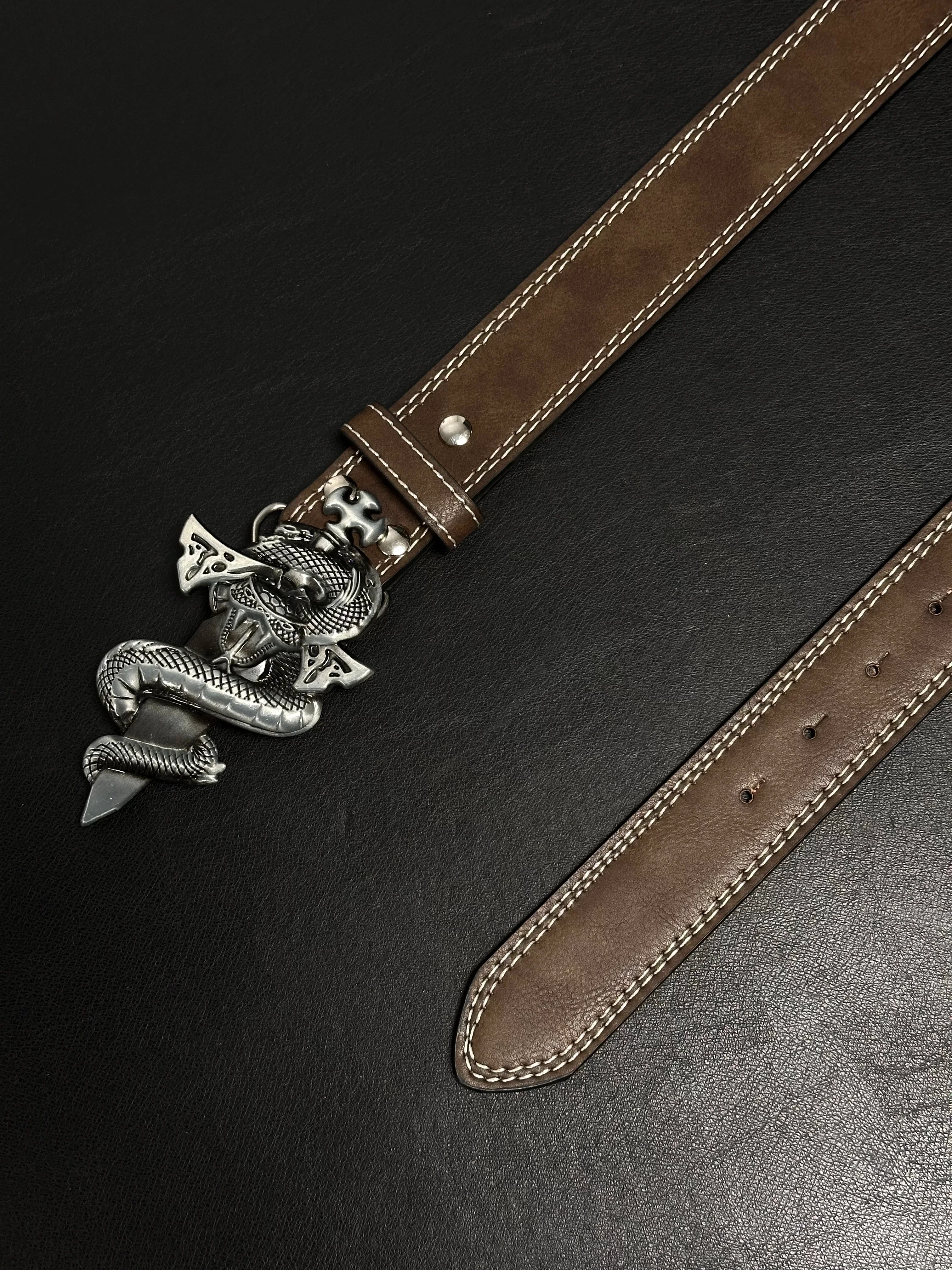Serpent Dagger Leather Belt - Image 5