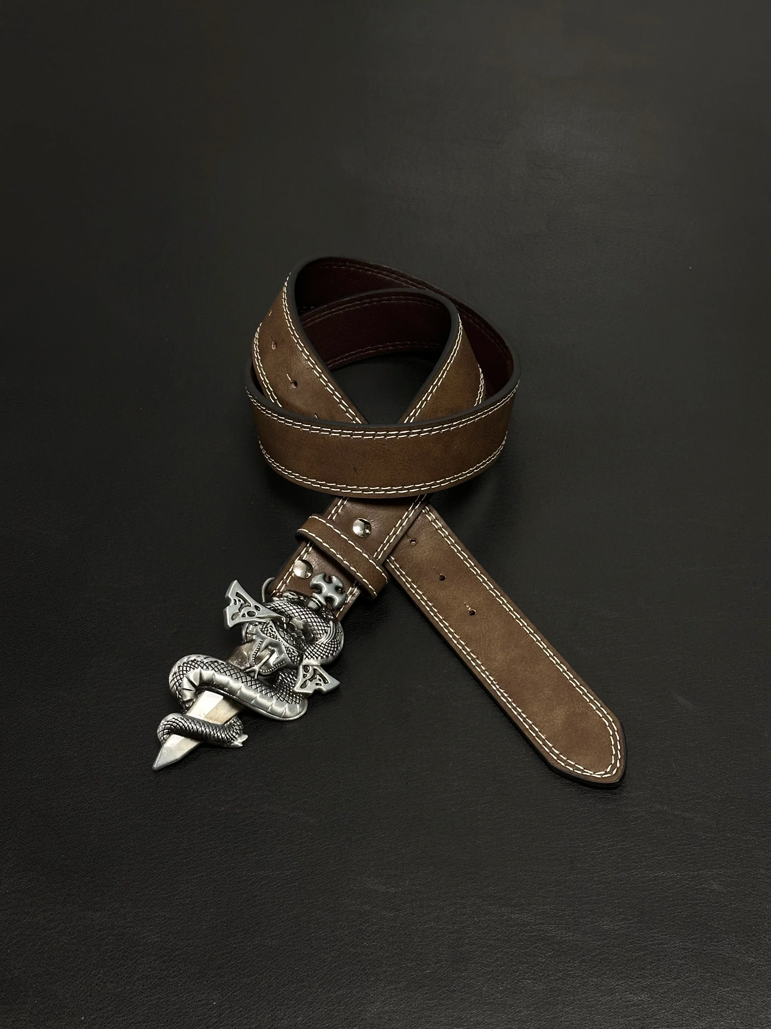 Serpent Dagger Leather Belt - Image 6