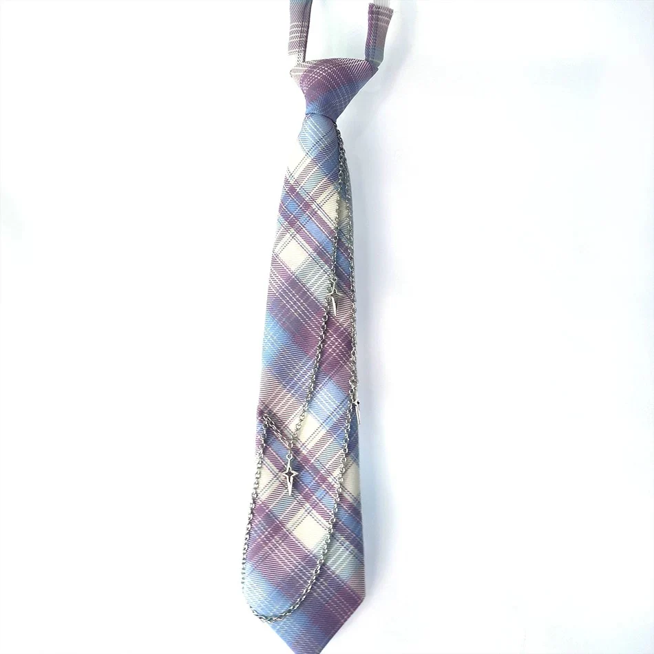 Starlit Chain Plaid Tie - Image 2