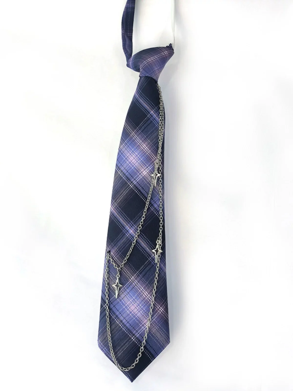 Starlit Chain Plaid Tie - Image 7