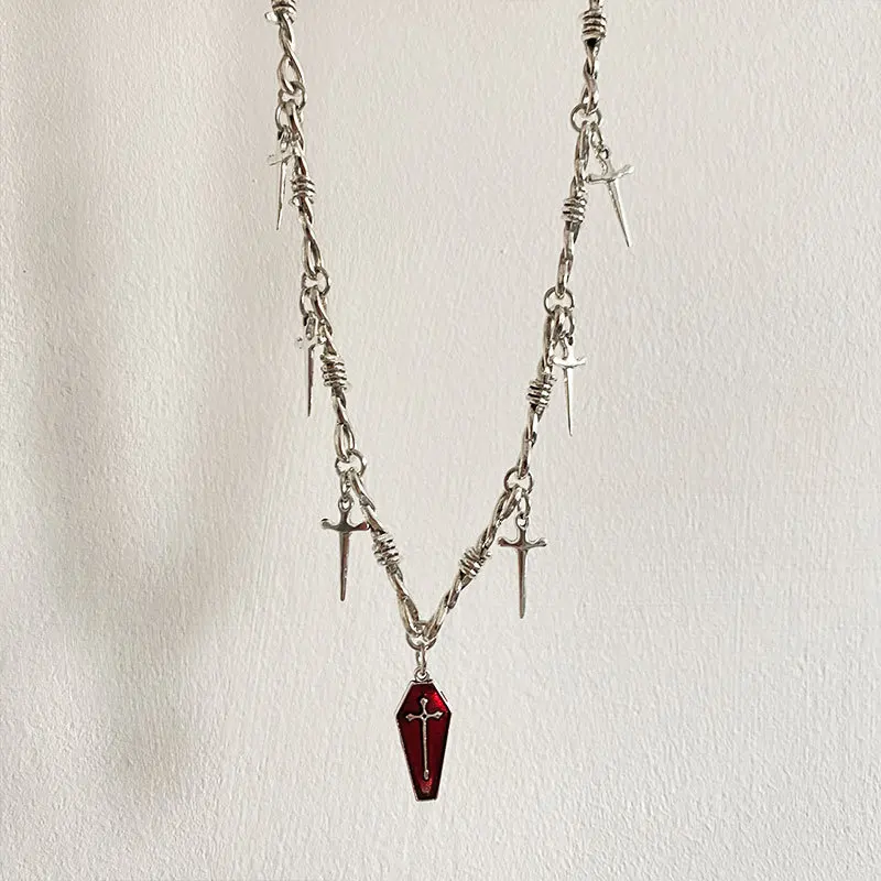 Vampire Coffin Cross Barbed Chain - Image 5