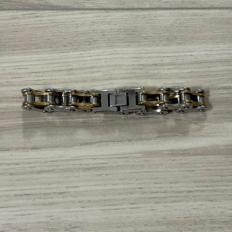 0155 - 2-Tone Bike Chain Bracelet - Image 3