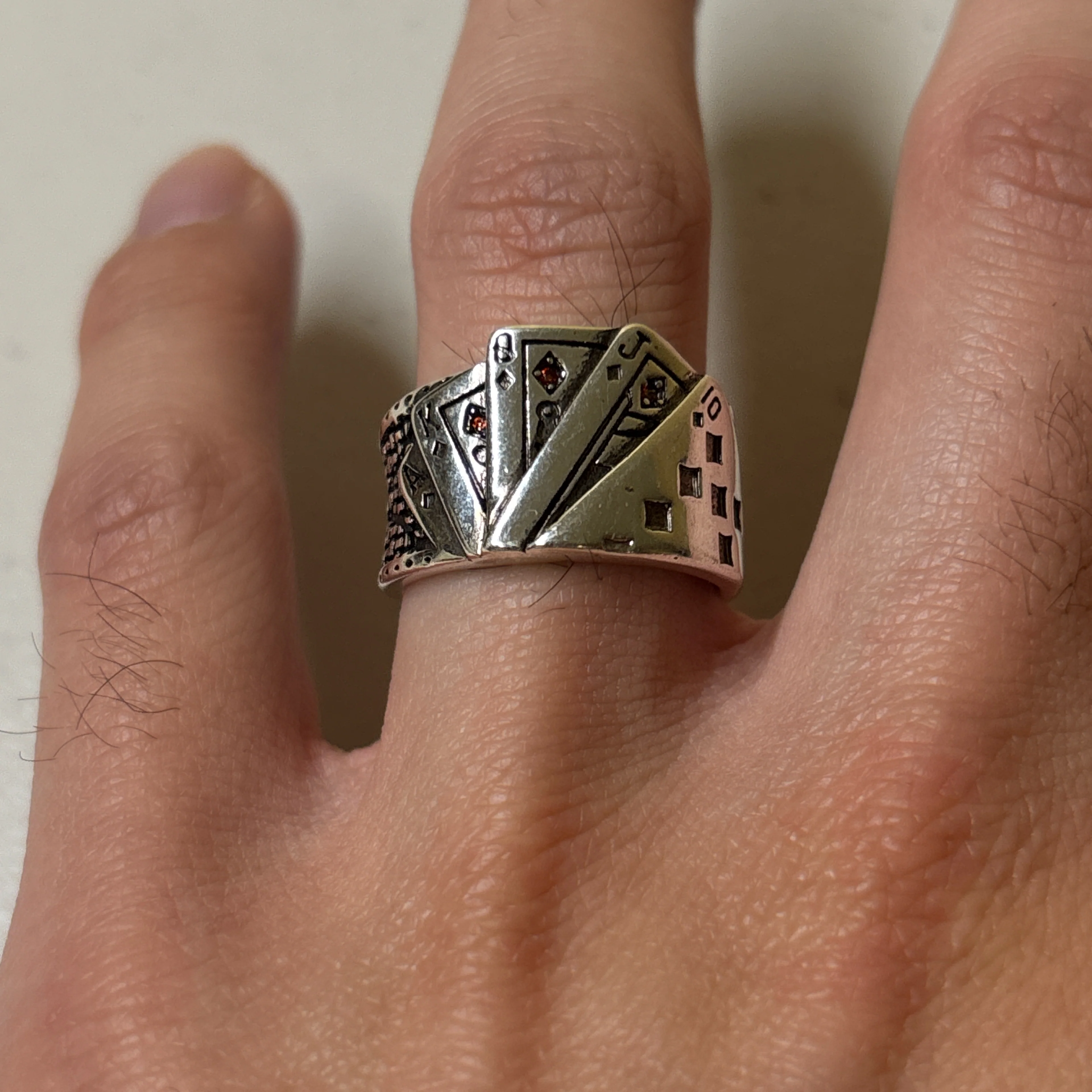 0312 - Poker Rhinestone Ring - Image 4